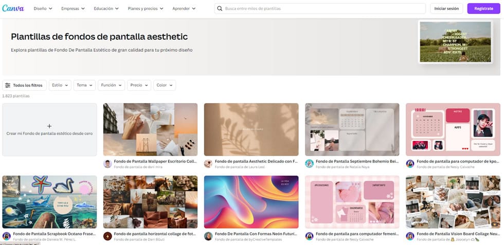 Guía Completa de Canva: Crea Fondos de Pantalla Aesthetic, Moodboards y Colaboraciones en Pizarras Online 2 Canva - Fondos de Pantalla Aesthetic